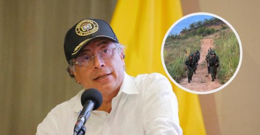 Petro sobre secuestro de 45 militares en el Cauca. / Fotos: Presidencia y Ejército.