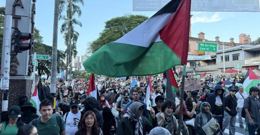Protestas a favor del pueblo palestino en Medellín