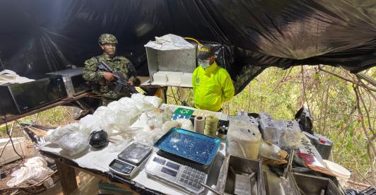 Ejército destruye laboratorio de cocaína del ELN en Norte de Santander