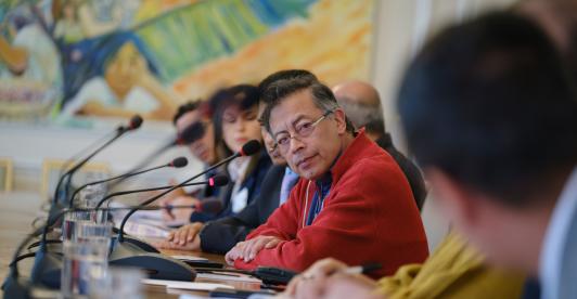 Presidente Petro en consejo de ministros