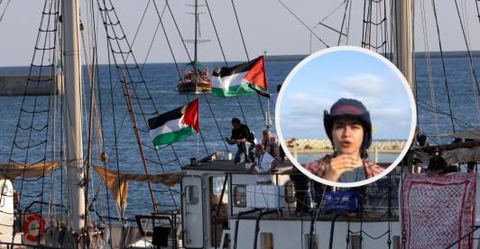Colombianas en Flotilla a Gaza. / Foto: AFP.