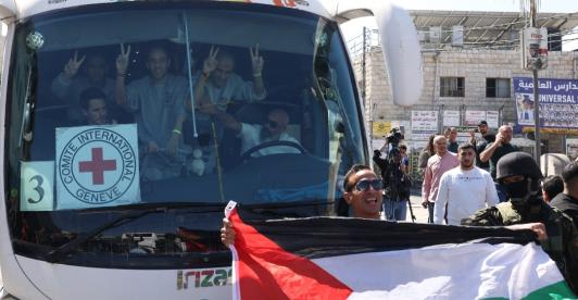 Liberación de prisioneros palestinos. / Foto: AFP.