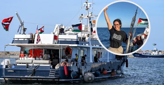 Periodistas en la Flotilla. / Fotos: AFP y Twitter arlinmedrano_.