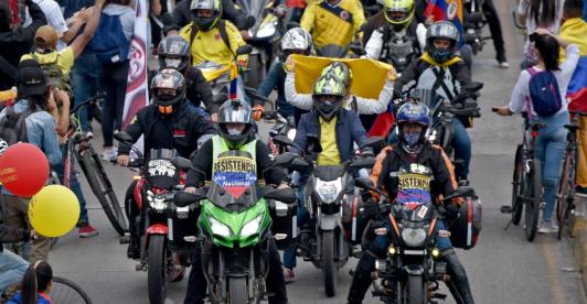 Restricción de moteros en Bogotá. / Foto: AFP.