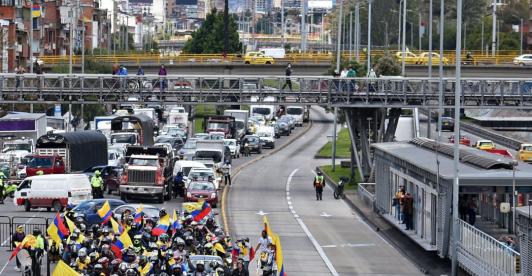 Protestas de motociclistas. / Foto: AFP.