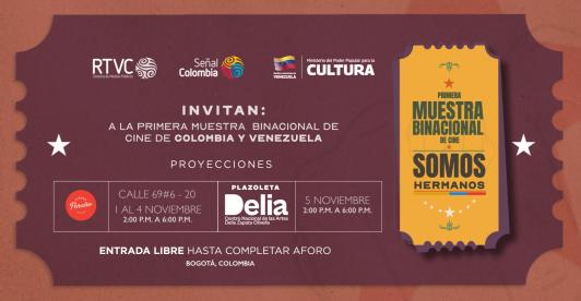 Muestra cine binacional Colombia-Venezuela.