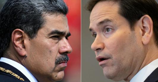 Nicolás Maduro y Marco Rubio. / Foto: AFP.