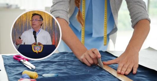 Petro sobre eliminación de aranceles a textiles. / Foto: Presidencia y Freepik.