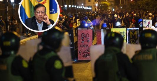Petro sobre crisis en Perú. / Fotos: AFP.
