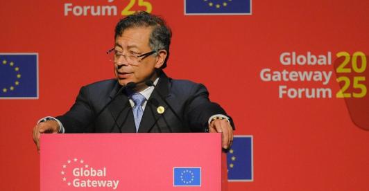 Presidente Petro desde el Global Getaway Forum. / Foto: Presidencia.