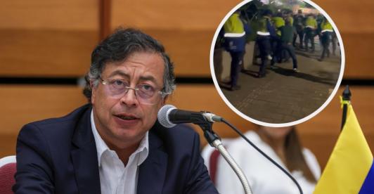 Petro sobre agresiones a manifestantes en Medellín. / Fotos: Presidencia y captura de videos.