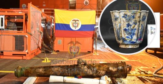 Hallazgos en el Galeón San José. / Fotos: Armada Nacional y MinCulturas.