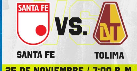 Santa Fe vs. Tolima. / Foto: RTVC.