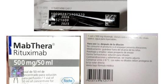 Medicamento falso. / Foto: Invima.