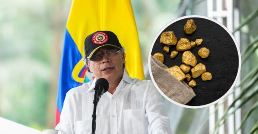 Petro sobre la salida ilegal del oro. / Fotos: Presidencia y Freepik.