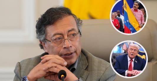 Petro sobre Donald Trump y Nicolás Maduro. / Fotos: Presidencia y AFP.