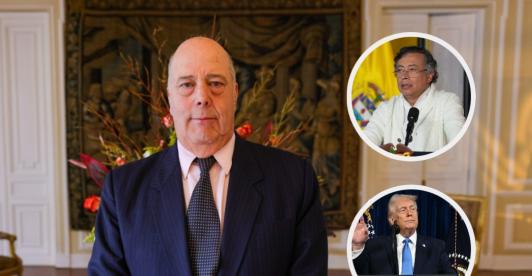 Embajador Daniel Garcia-Peña y detalles de la llamada. / Fotos: AFP y Presidencia.