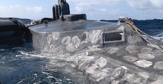 Incautación de submarino con cocaína. / Foto: Policía Nacional.