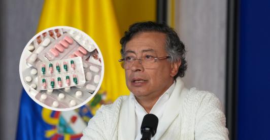 Petro sobre precios de medicamentos. / Fotos: Presidencia y Freepik.