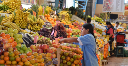 mercado de alimentos, frutas y verduras