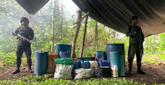 Colombia desarticula 827 de laboratorios de coca en frontera con Ecuador