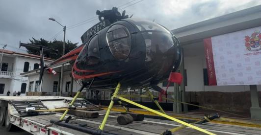 Incautación de helicóptero. / Foto: Fuerzas Militares.