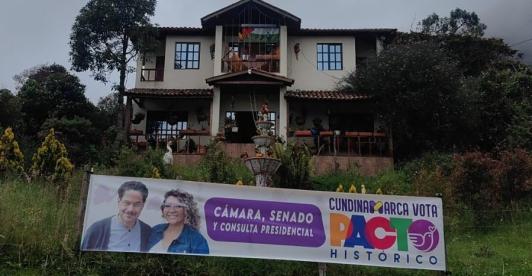 Pacto Histórico denunció hurto de una valla en Choachí, Cundinamarca.