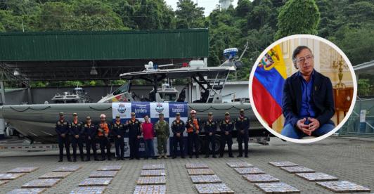 Petro sobre nueva incautación de cocaína en el Pacífico. / Fotos: Presidencia y X Gustavo Petro.