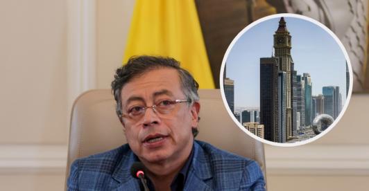 Petro sobre narcotraficantes en Dubái. / Fotos: AFP y Presidencia.