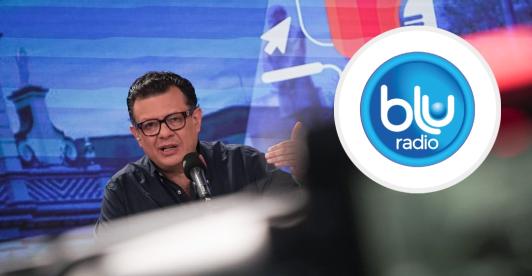 Gerente de RTVC desmiente a Blu Radio. / Foto: Julián Perilla - RTVC y Logo de Blu Radio.