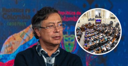 Petro sobre nuevo mapa político en el Senado. / Foto: Presidencia y AFP.