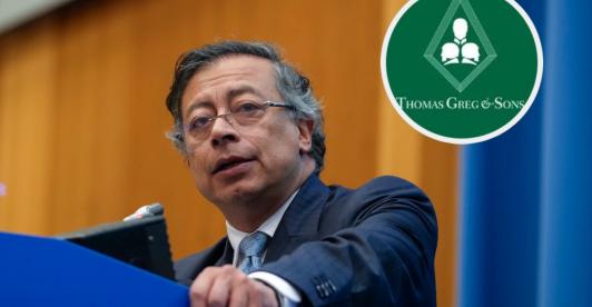 Petro sobre Thomas Greg & Sons. / Fotos: Presidencia y Thomas Greg & Sons.