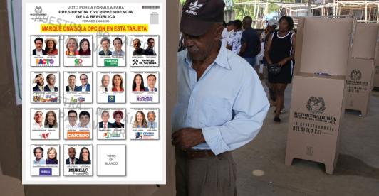 Tarjetón elecciones presidenciales. / Fotos: Registraduría y AFP.