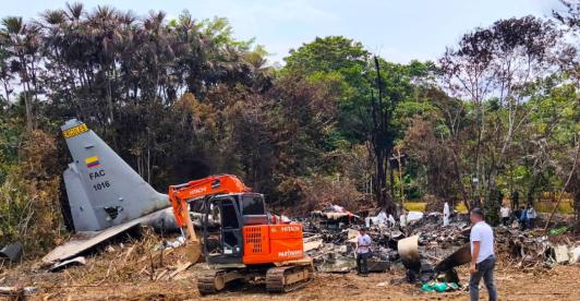 Avión Hércules accidentado. / Foto: AFP.