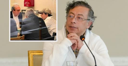 Petro sobre foto de Alejandro Char con Luis Alfredo Ramos. / Fotos: Presidencia y X de Jorge Gómez Pinilla.