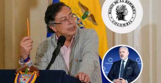 Petro sobre junta directiva del Banco de la República. / Fotos: Presidencia, Banrep y AFP.