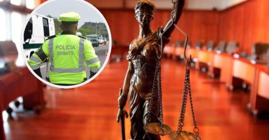 Condena a patrullero. / Fotos: Rama Judicial y Policía Nacional.