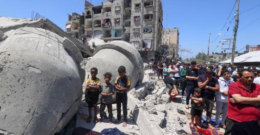 Desplazamientos en Franja de Gaza. / Foto: AFP.
