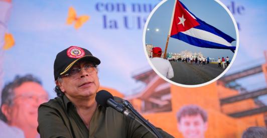 Petro sobre ayuda humanitaria a Cuba. / Fotos: Presidencia y AFP.