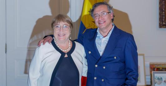 Presidente Petro y Michelle Bachelet. / Foto: X Gustavo Petro. 
