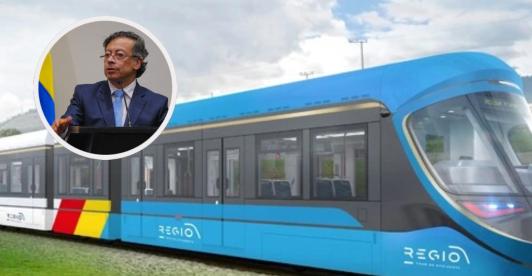 Petro sobre regiotram del Norte. / Fotos: Gobernación de Cundinamarca y Presidencia.