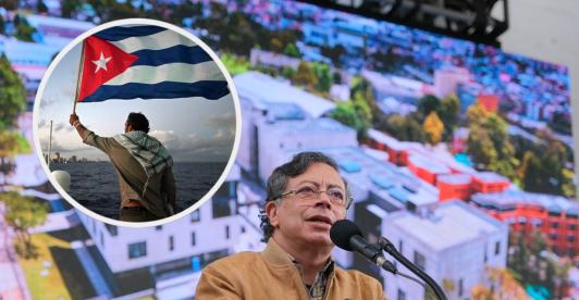 Petro sobre amenaza de invasión a Cuba. / Fotos: Presidencia y AFP.