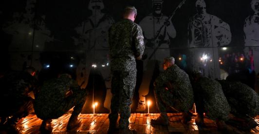 Familiares de soldados caídos en Puerto Leguízamo. / Foto: AFP.