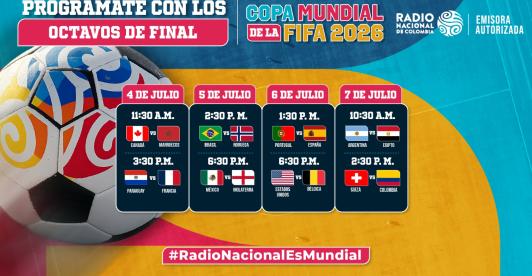 Octavos del Mundial 2026 por Radio Nacional de Colombia