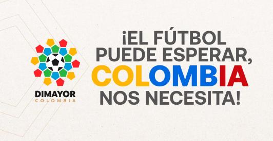 DIMAYOR aplaza fecha del fútbol del fin de semana y anuncia donaciones
