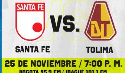 Santa Fe vs. Tolima. / Foto: RTVC.
