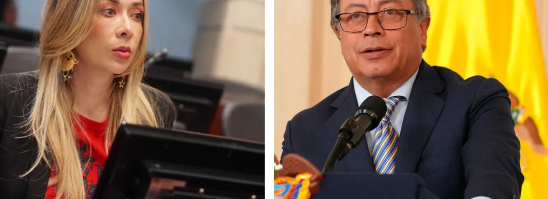 Katherine Miranda y Gustavo Petro