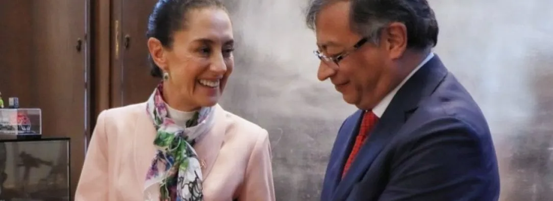 Gustavo Petro y Claudia Scheinbaum presidenta de México 