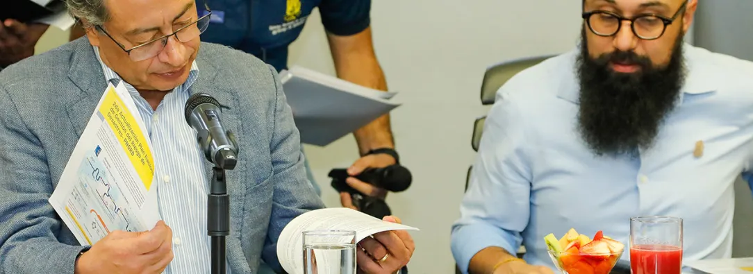 Presidente Gustavo Petro y Carlos Carrillo, director de la  UNGRD