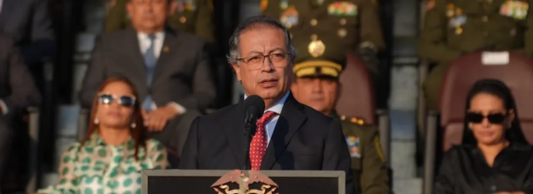 Presidente Petro con cifras de seguridad. / Foto: X Infopresidencia.